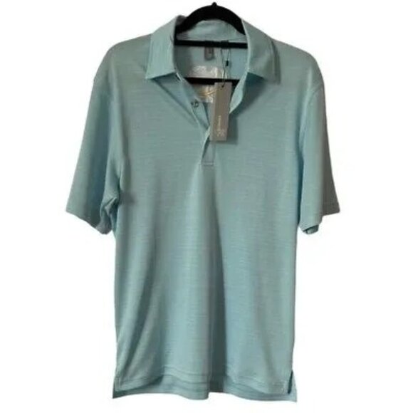 Ashcroft Mens Small Aquatic Blue Polo Shirt with Embroidered Design Size S - Picture 1 of 9